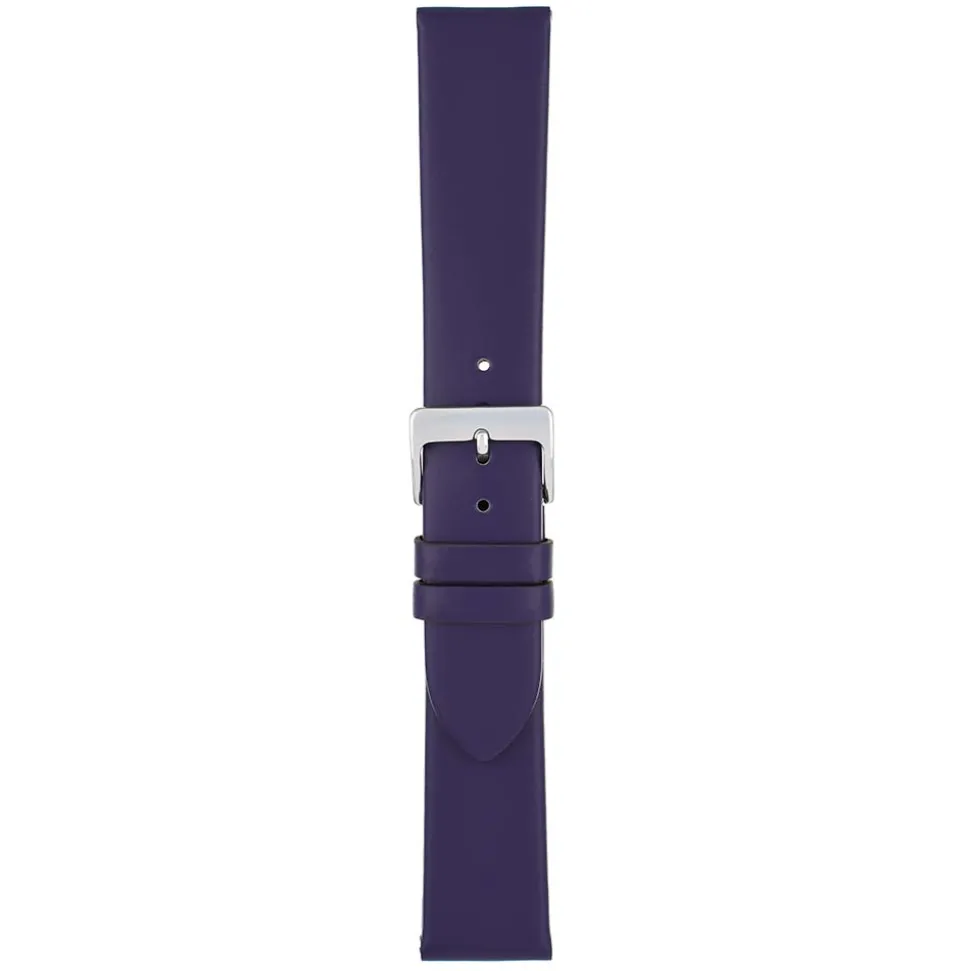 HOXTON Purple Plain Leather Flat Profile Watch Strap W115