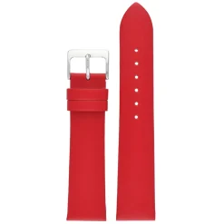HOXTON Red Plain Leather Flat Profile Watch Strap W107