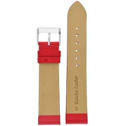 HOXTON Red Plain Leather Flat Profile Watch Strap W107