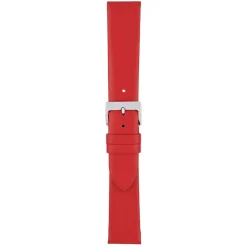 HOXTON Red Plain Leather Flat Profile Watch Strap W107