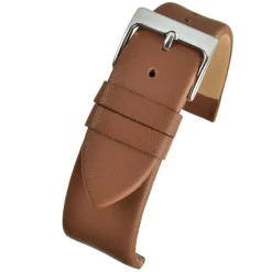 HOXTON Tan Plain Leather Flat Profile Watch Strap W101