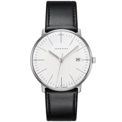 JUNGHANS – Max Bill Quartz Leather Strap Watch 41/4817.02