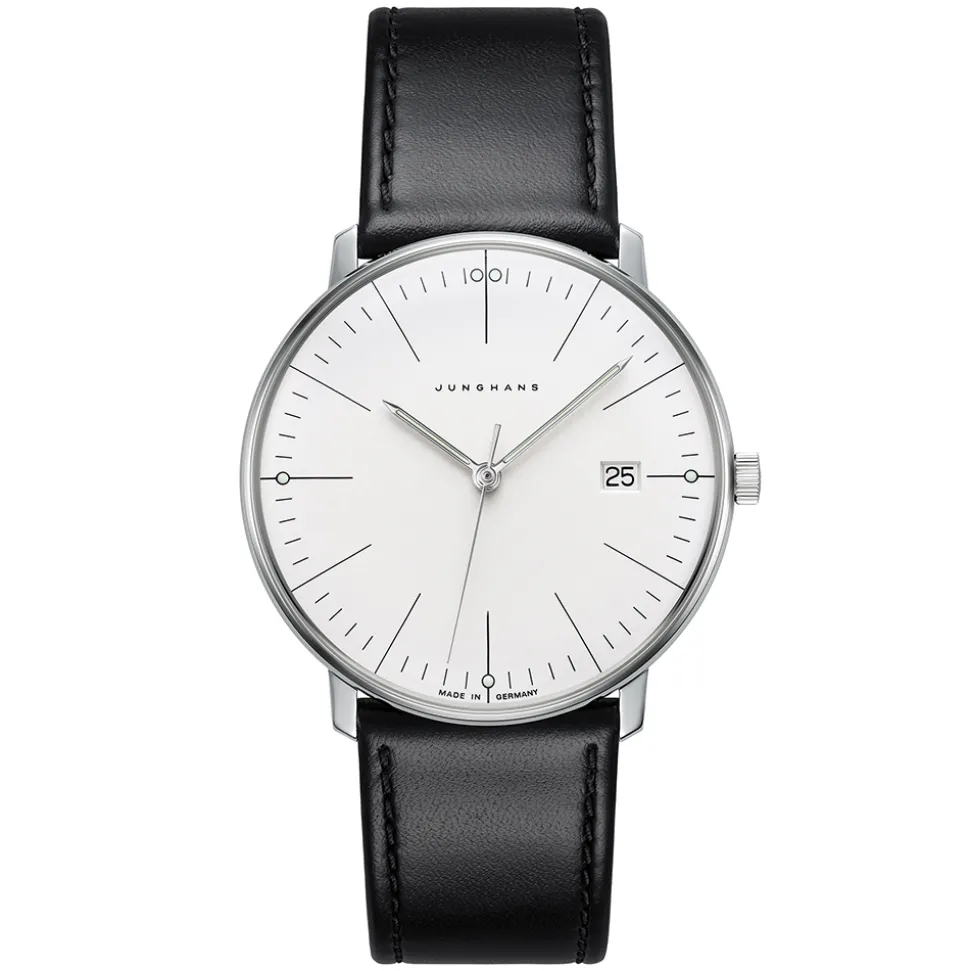 JUNGHANS – Max Bill Quartz Leather Strap Watch 41/4817.02