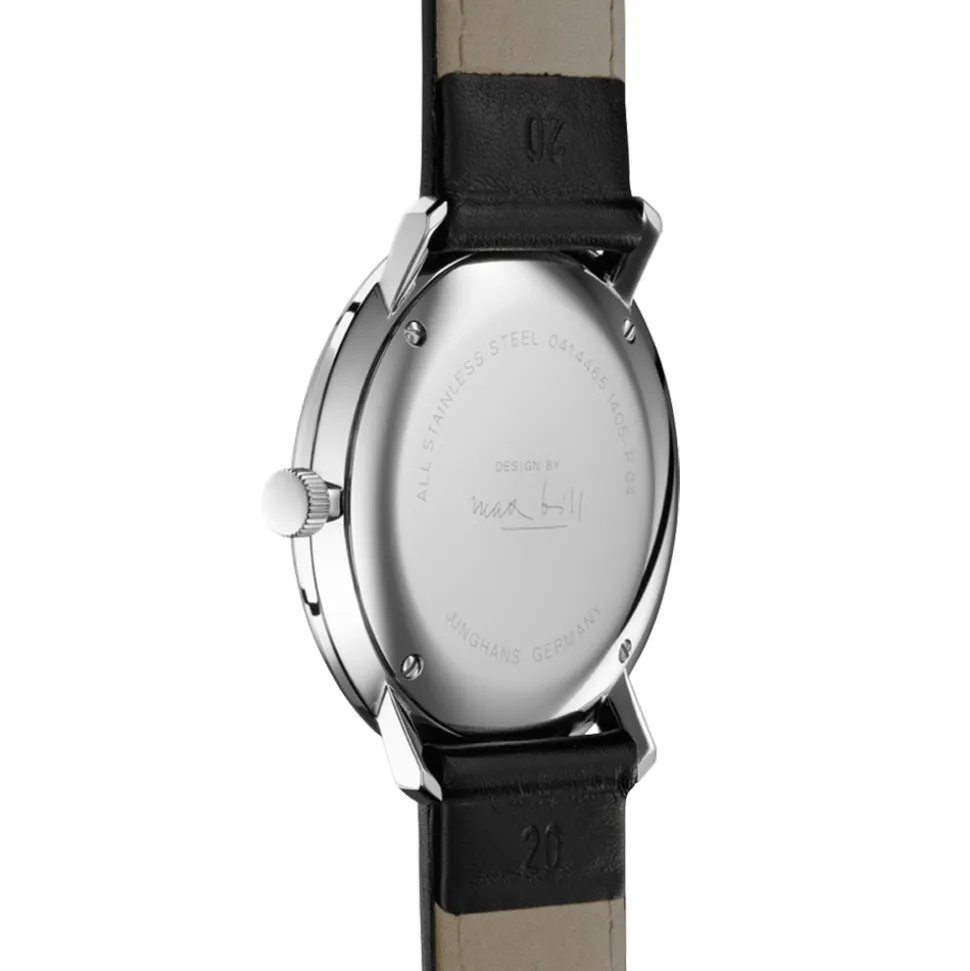 JUNGHANS – Max Bill Quartz Leather Strap Watch 41/4817.02