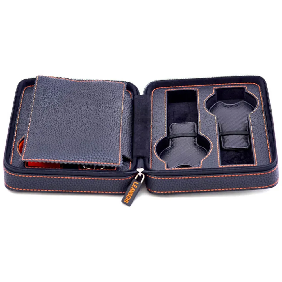 Leanschi | Zip Case for 4 Watches Black | WPO4-BLAK