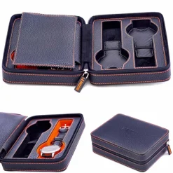 Leanschi | Zip Case for 4 Watches Black | WPO4-BLAK
