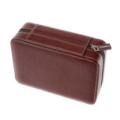 Leanschi | Zip Case for 4 Watches Brown | WPO4-CHOC