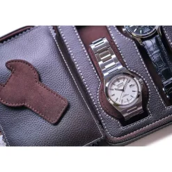 Leanschi | Zip Case for 4 Watches Brown | WPO4-CHOC