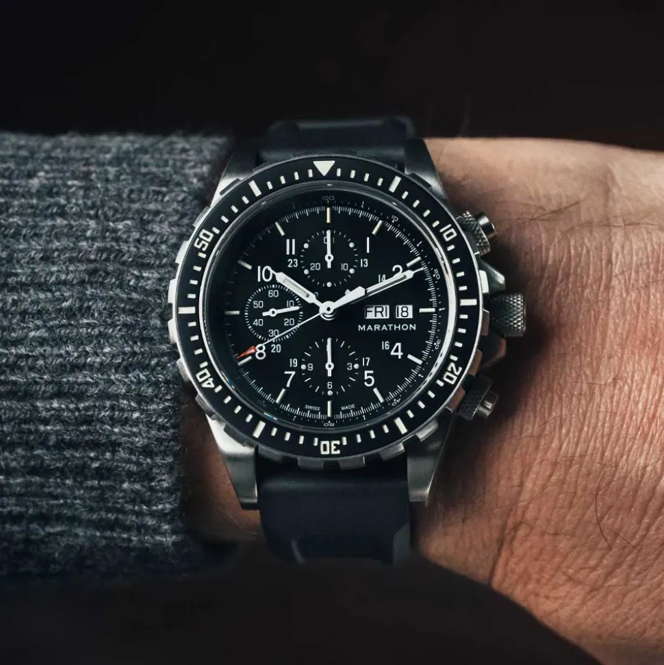 Marathon | 46mm Jumbo Diver’s/Pilot Auto Chrono CSAR | WW194014SS-0130