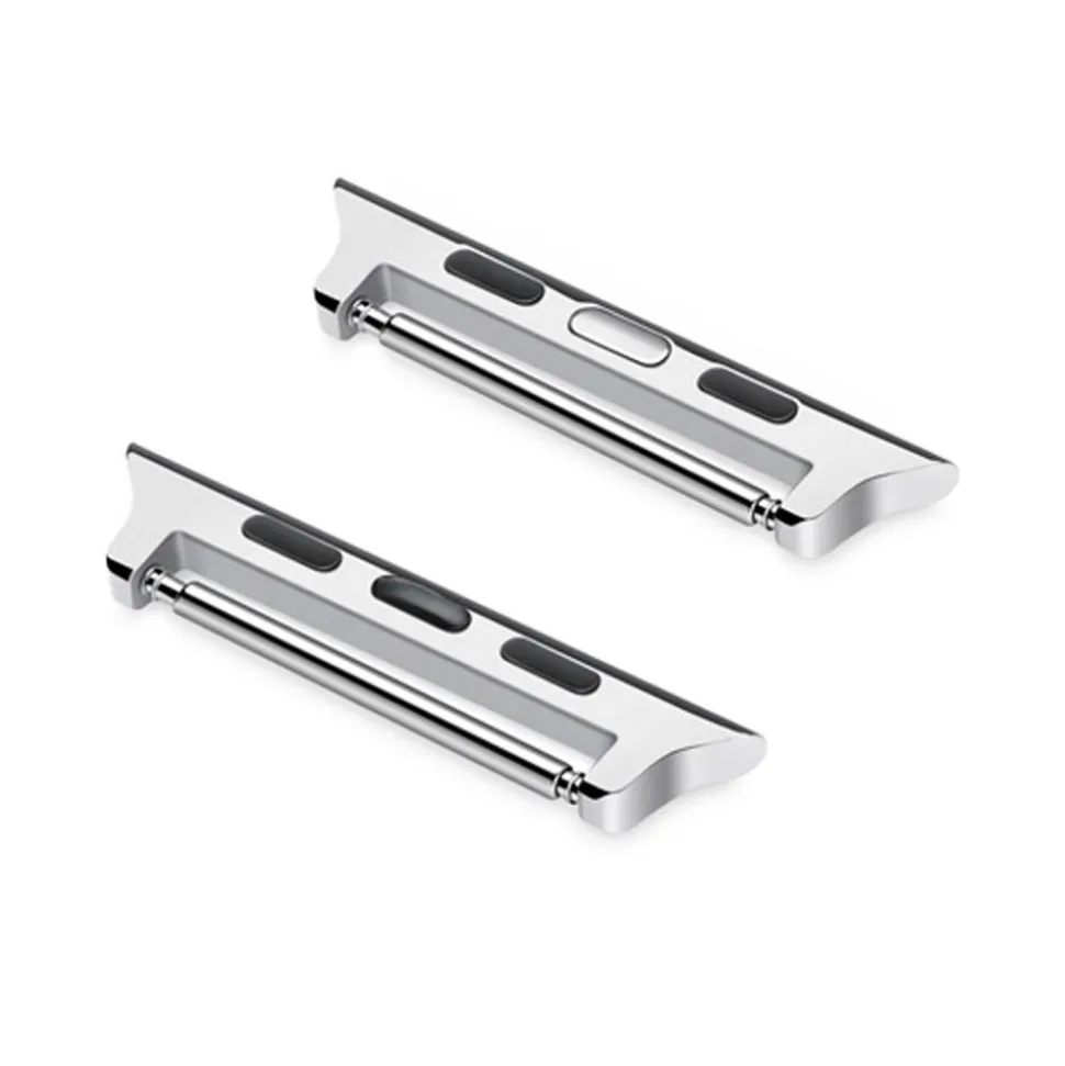 Marston | Silver Adaptors to fit Compatible Apple Watch® Strap | S-APLADAP1