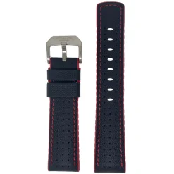 Mühle-Glashütte | Black & Red Leather/Rubber Strap 22mm 29er Big | BLKREDSTRAP.M1-25-33-LK