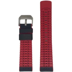 Mühle-Glashütte | Black & Red Leather/Rubber Strap 22mm 29er Big | BLKREDSTRAP.M1-25-33-LK