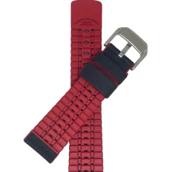 Mühle-Glashütte | Black & Red Leather/Rubber Strap 22mm 29er Big | BLKREDSTRAP.M1-25-33-LK