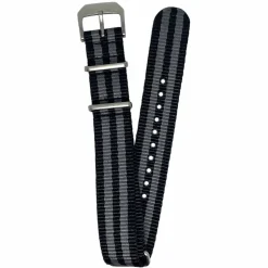 Mühle-Glashütte | Black and Grey Textile NATO Strap 20mm for Panova | TEXTILESTRAP.PANOVA.NB-IV