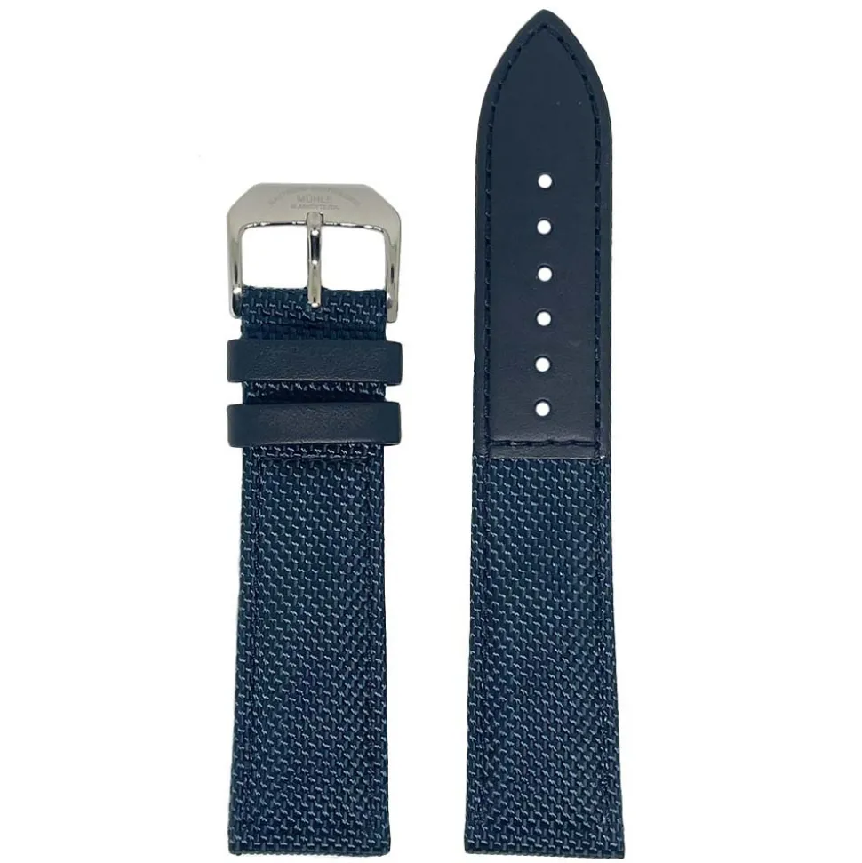 Mühle-Glashütte | Blue Textile Strap 22mm 29er Pointer Date | BLUESTRAP.M1-25-32-CB
