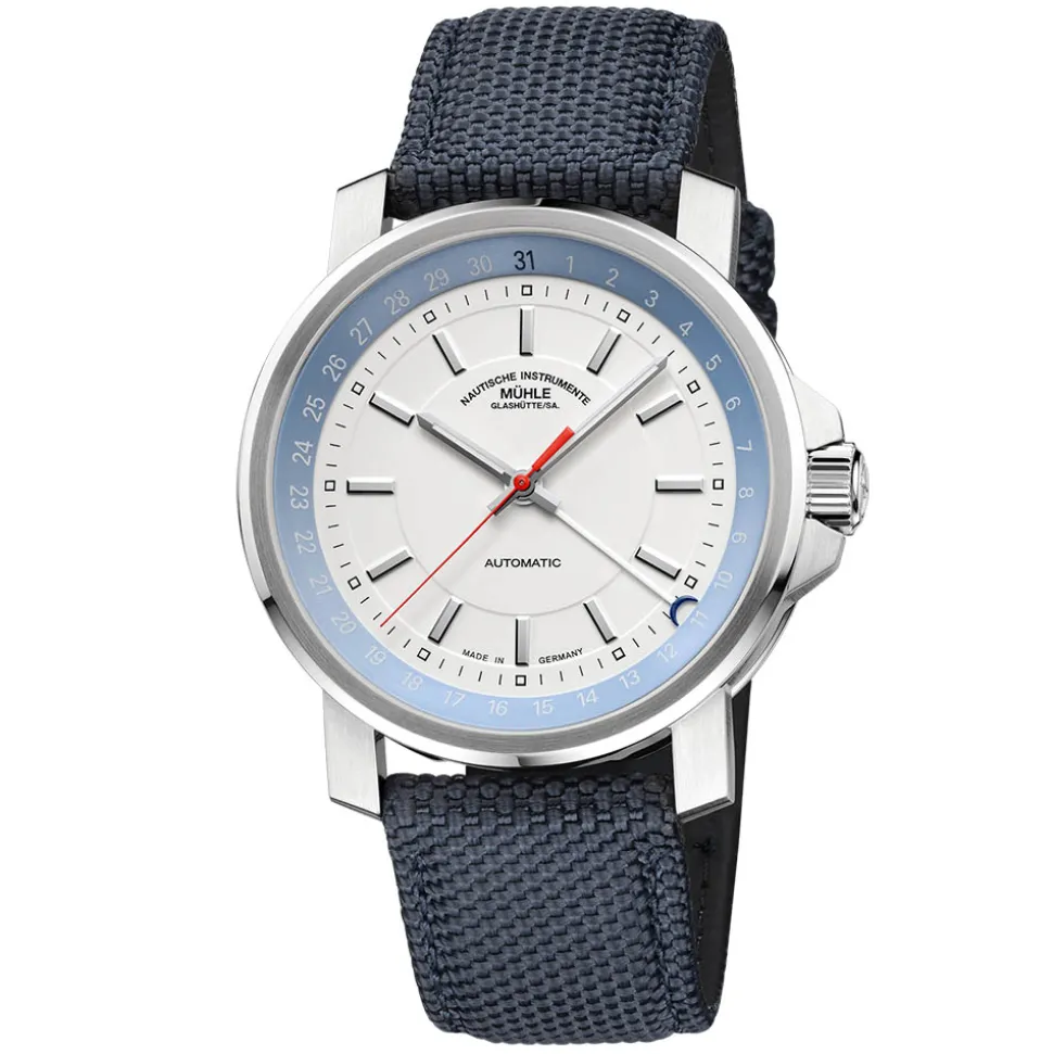 Mühle-Glashütte | Blue Textile Strap 22mm 29er Pointer Date | BLUESTRAP.M1-25-32-CB