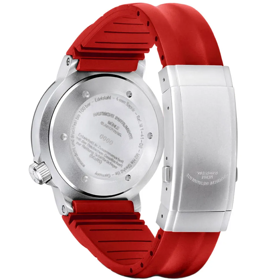 Mühle-Glashütte | Red Rubber Strap for S.A.R. Rescue Timer 20mm | REDSTRAP.M1-41-03-KB-VIII