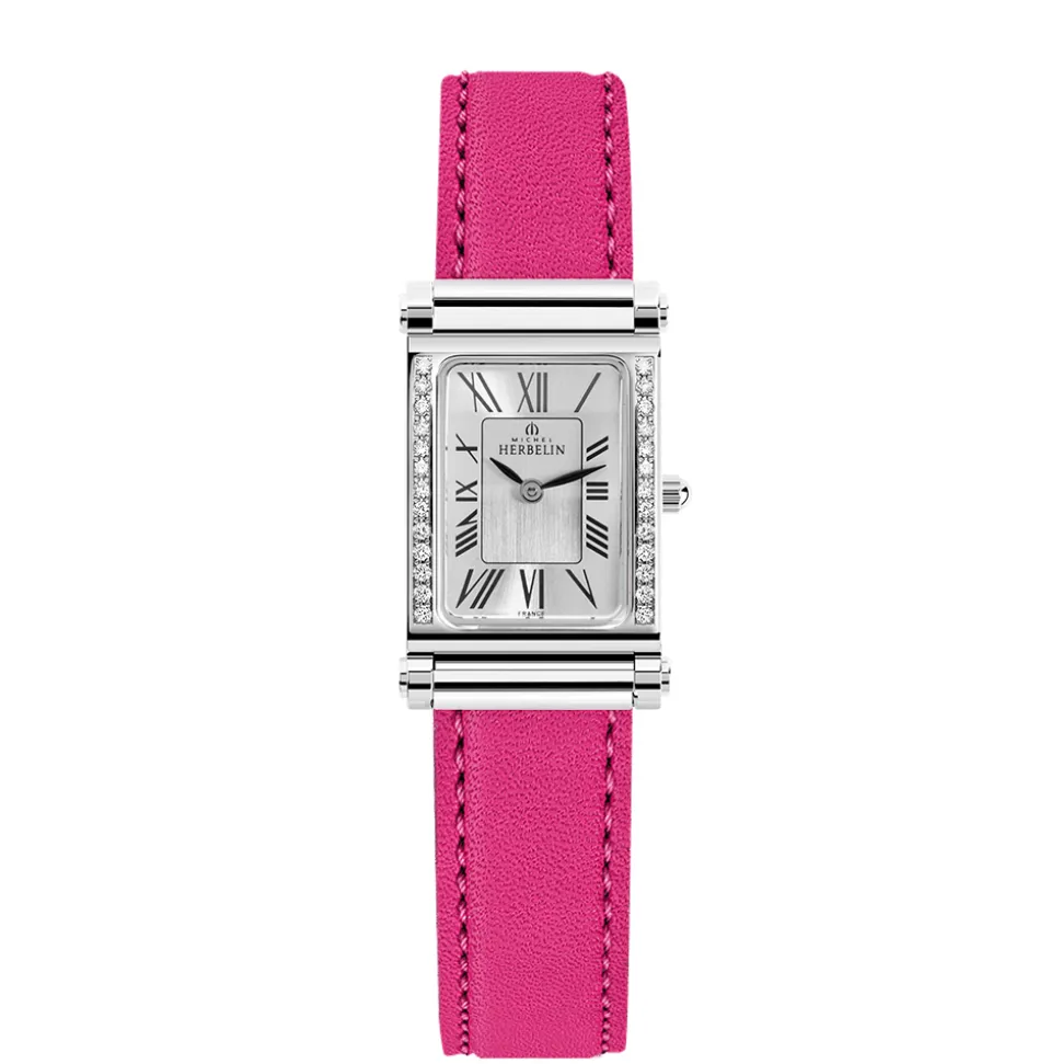 MICHEL HERBELIN – Antarès Diamond Set Pink Strap Combination COM.17048/26Y01.30A