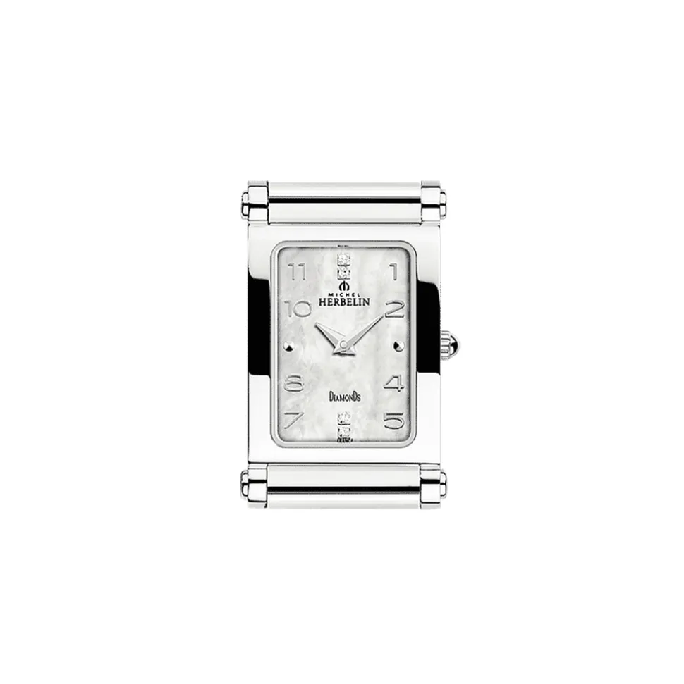 MICHEL HERBELIN – Antarès Rectangular Steel Customisable Watch H.17048/89