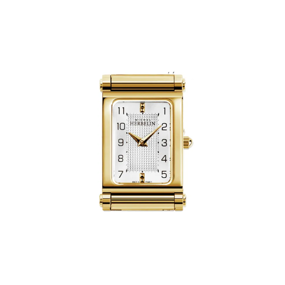 MICHEL HERBELIN – Antarès Rectangular Gold Tone Customisable Watch H.17048/P28