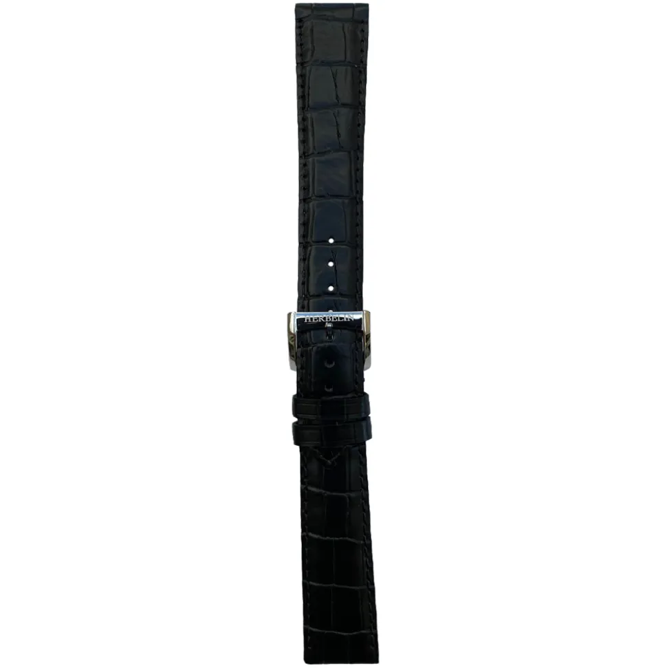 MICHEL HERBELIN – Black Crocodile Grain Leather Strap 19mm 413 – 19 413 NOIR 16