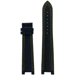 MICHEL HERBELIN – Black Techno Yellow Stitch Newport Strap 22mm 255 – 22E255 NOJA 18