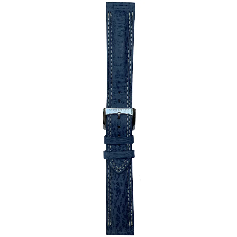 MICHEL HERBELIN – Blue Sharkskin Leather Newport Strap 20mm 12255 20mm – 20 255 BLBI 18