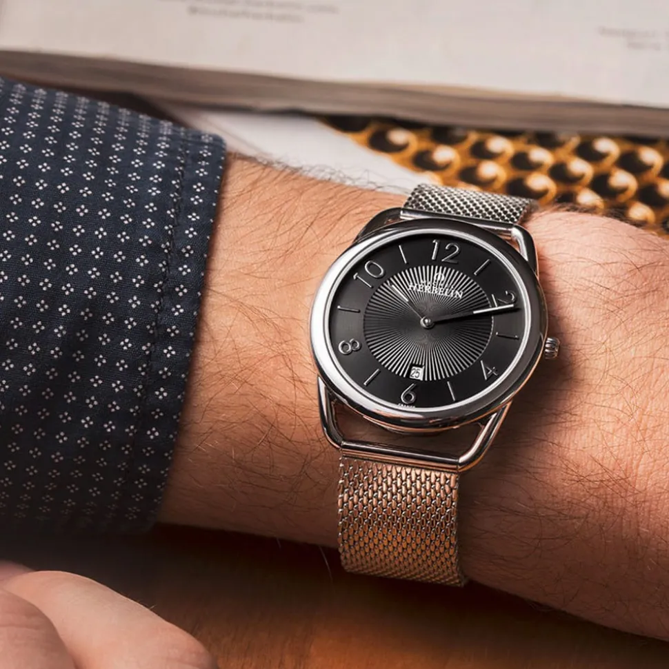 MICHEL HERBELIN – Equinoxe Black Dial Men’s Watch 19597/14B