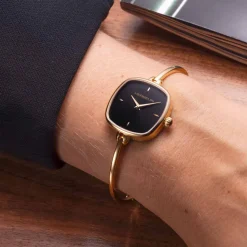 Michel Herbelin | FIL Square Black Dial Bangle Watch | 17207/BP14