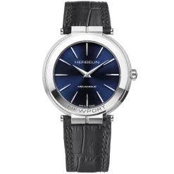 MICHEL HERBELIN – Newport Slim Mechanical Leather Strap Watch 1222/AP15