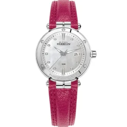MICHEL HERBELIN – Newport Diamond Dial Fuchsia Strap Watch 14288/AP89FU