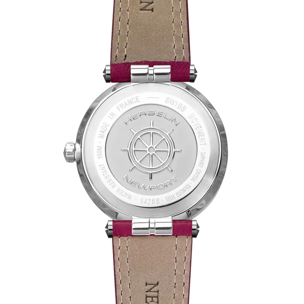 MICHEL HERBELIN – Newport Diamond Dial Fuchsia Strap Watch 14288/AP89FU