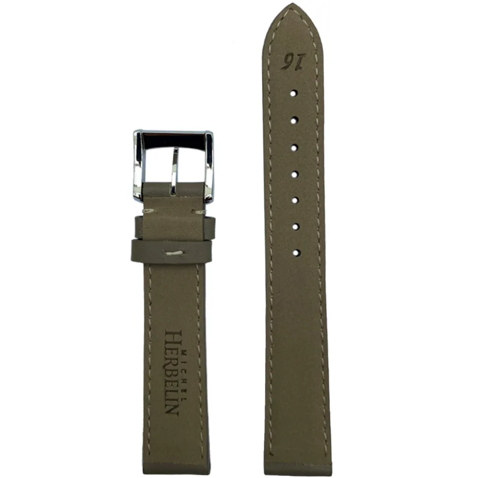 MICHEL HERBELIN – Taupe Calf Leather Strap 16mm 17478 – 16 478 TAUP 14