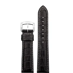 Michel Herbelin Strap – Black Alligator-Grain Leather 21mm