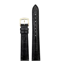 Michel Herbelin Strap – Black croc-grain Leather 17mm