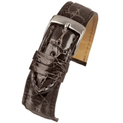 MILANO Dark Brown Italian Made Genuine Crocodile Watch Strap W675