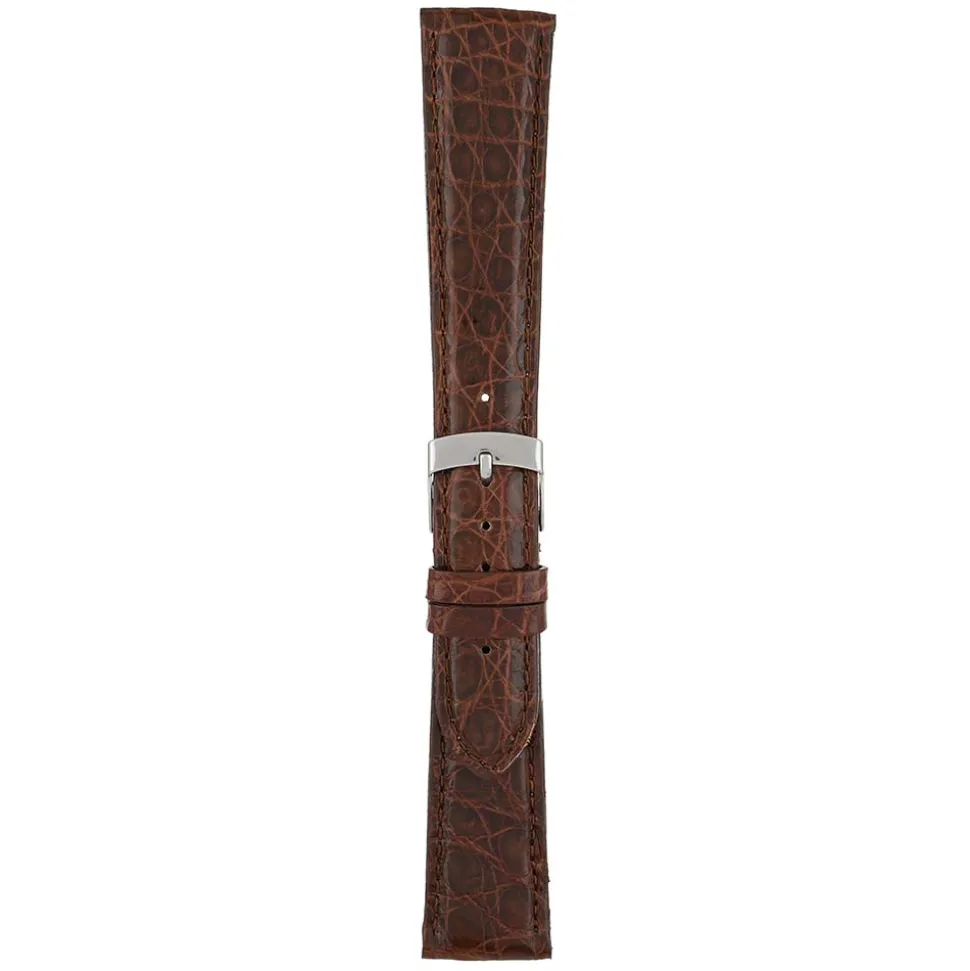 MILANO Mid Brown Italian Made Genuine Crocodile Watch Strap W678