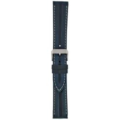 MILES Blue Leather Double Ridge Profile Watch Strap WR913