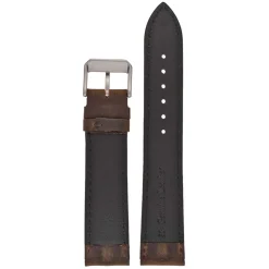 MILES Brown Leather Double Ridge Profile Watch Strap WR916