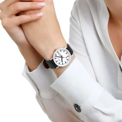 Mondaine | Classic Day Date 36mm Vegan Strap | A667.30314.11SBBV