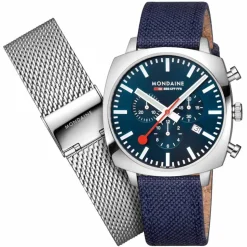 Mondaine | Grand Cushion Set Blue 41mm | MSL.41440.LD.SET