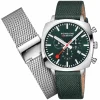 Mondaine | Grand Cushion Set Green 41mm | MSL.41460.LF.SET