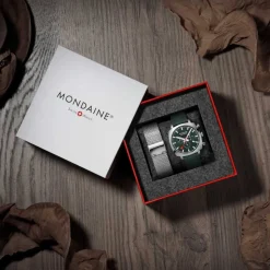 Mondaine | Grand Cushion Set Green 41mm | MSL.41460.LF.SET