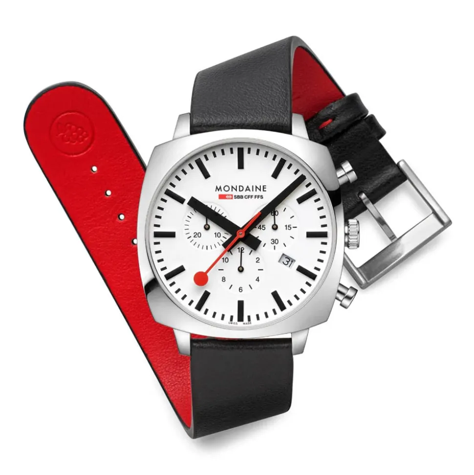 Mondaine | Grand Cushion Set Black Strap 41mm | MSL.41410.LBV.SET