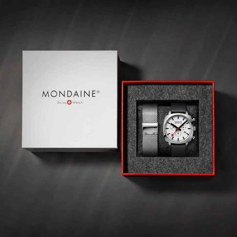 Mondaine | Grand Cushion Set Black Strap 41mm | MSL.41410.LBV.SET