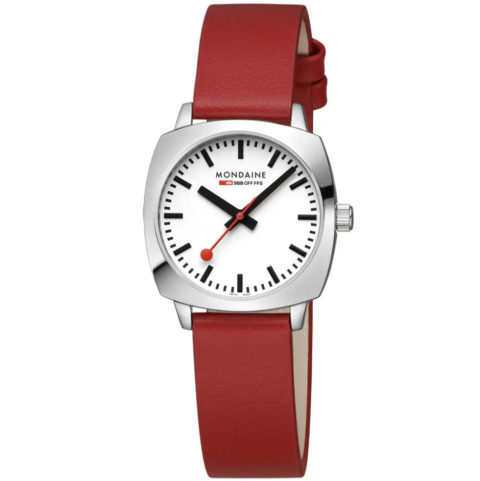 Mondaine | Petite Cushion 31mm Red Vegan Leather | MSL.31110.LCV