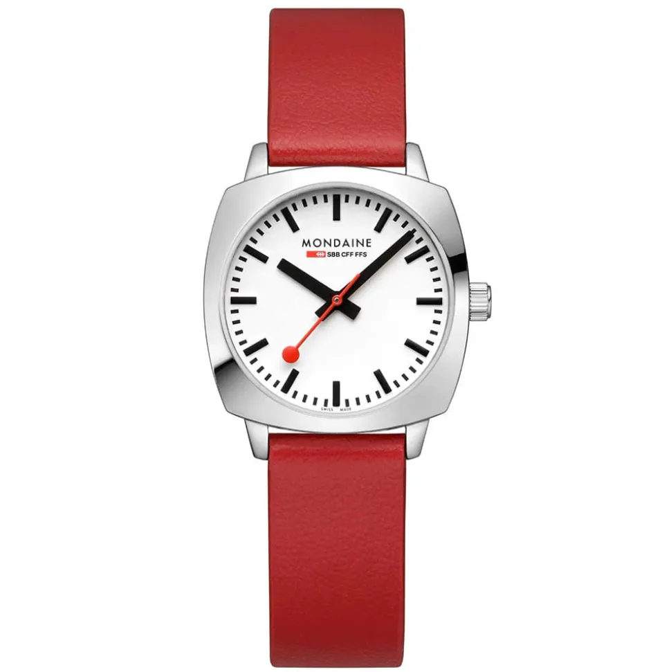 Mondaine | Petite Cushion 31mm Red Vegan Leather | MSL.31110.LCV