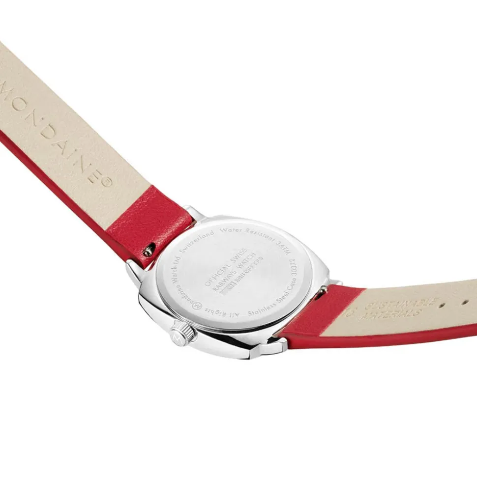 Mondaine | Petite Cushion 31mm Red Vegan Leather | MSL.31110.LCV