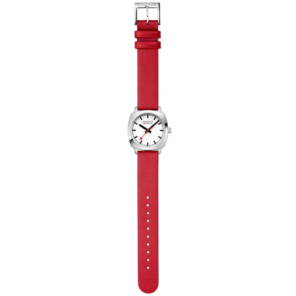 Mondaine | Petite Cushion 31mm Red Vegan Leather | MSL.31110.LCV