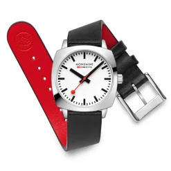 Mondaine | Petite Cushion 31mm Black Vegan Leather | MSL.31110.LBV